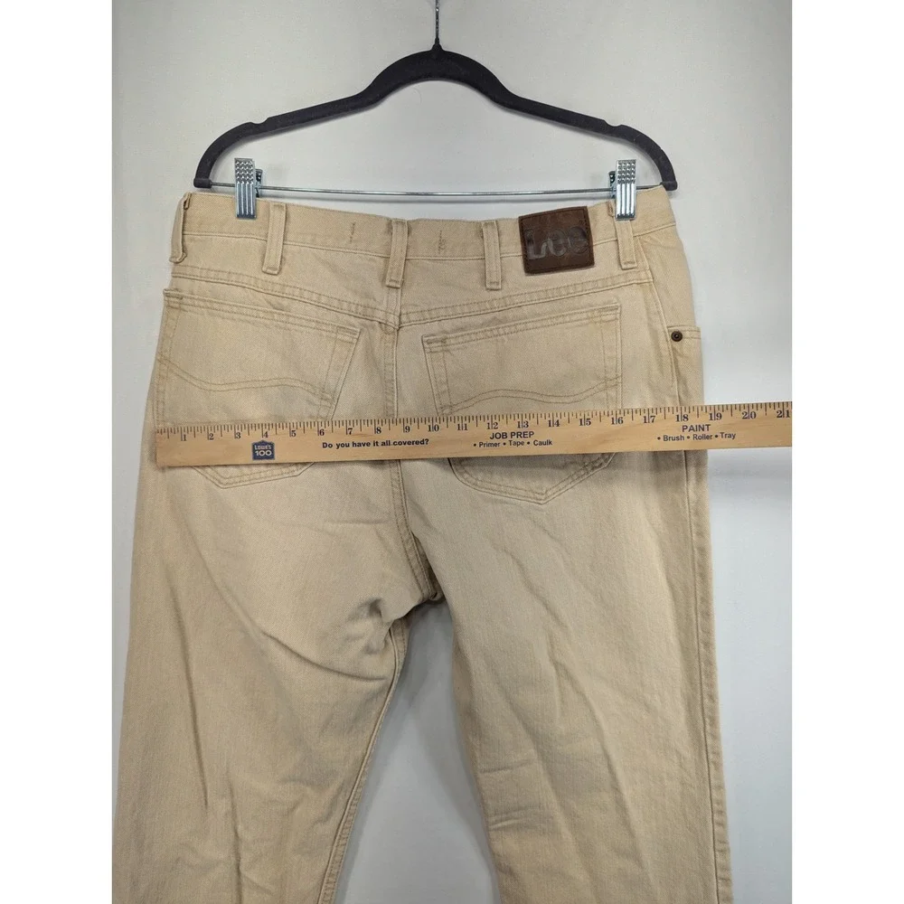Lee Regular Fit Mens Jeans‎ 36x29 Tan Khaki Denim Straight Leg 100% Cotton